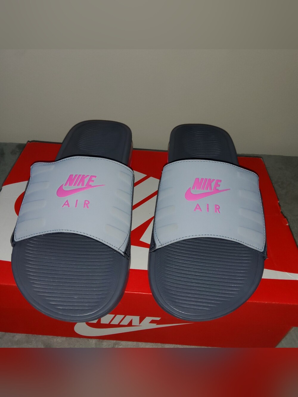 * Nike Women's Air Max Camden Slide Sandals Flipflops Grey Pink Blast Size 11 - Picture 6 of 14